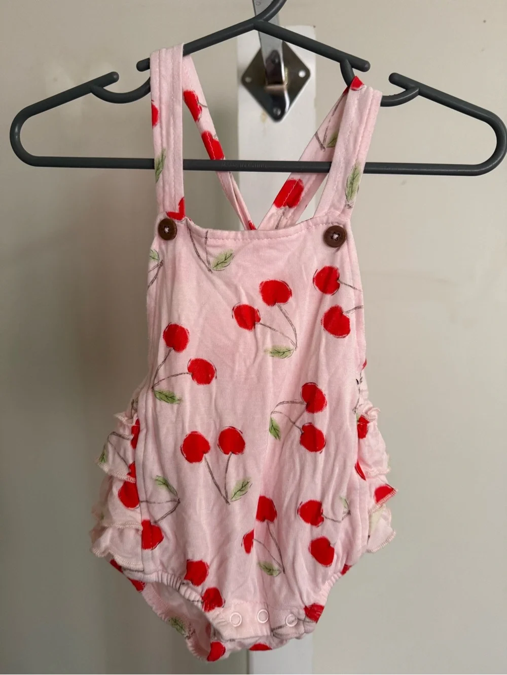 Mulberry Bamboo Cherry Ruffle Butt Romper